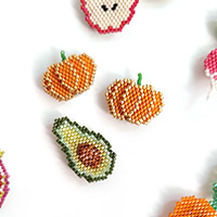 DIY Aimant citrouille en relief tissage de perles Miyuki Délicas 11/0 brick stitck