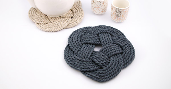 Schéma DIY Dessous-de-plat en corde nœud de piton