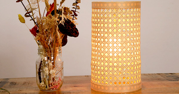Tuto DIY Lampe en cannage à poser