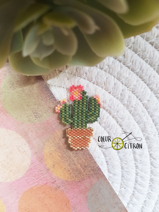 Schéma Grille de tissage cactus en Miyuki Delicas 11/0