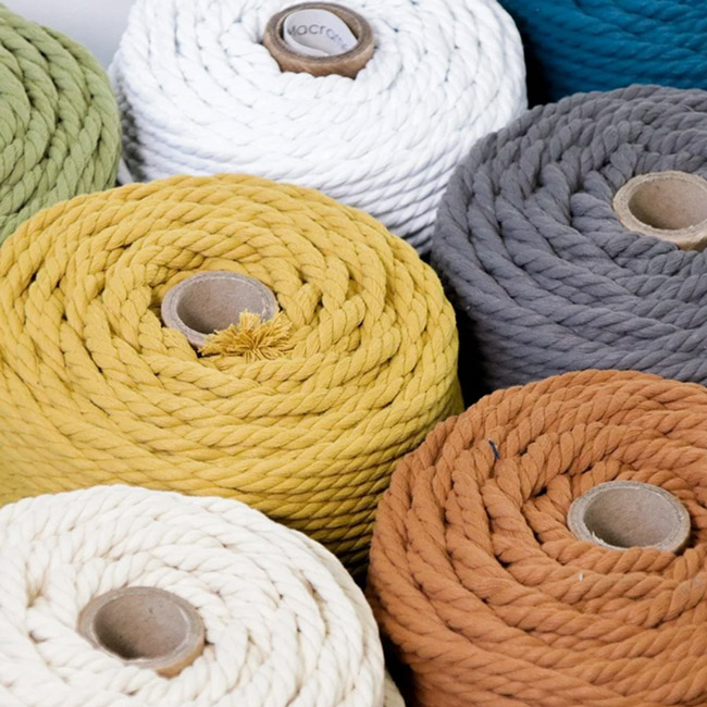 Corde en polyester imitation coton fait &agrave; partir de bouteilles recycl&eacute;es 5 mm