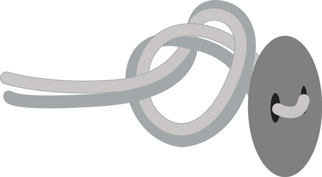 noeud avec bouton &eacute;tape 1