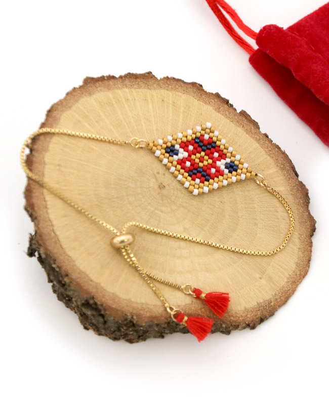 Schéma Bracelet tissage Miyuki losange avec fermoir ajustable