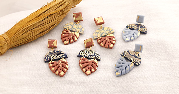 Boucles d'oreilles polymère et foils