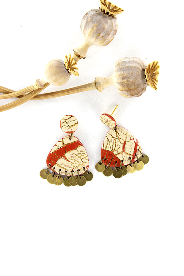 Schéma Boucles d'oreilles effet craquelé en pâte polymère