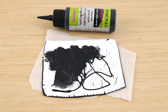 Boucles d'oreilles polymère raku et gingko : Etape 4