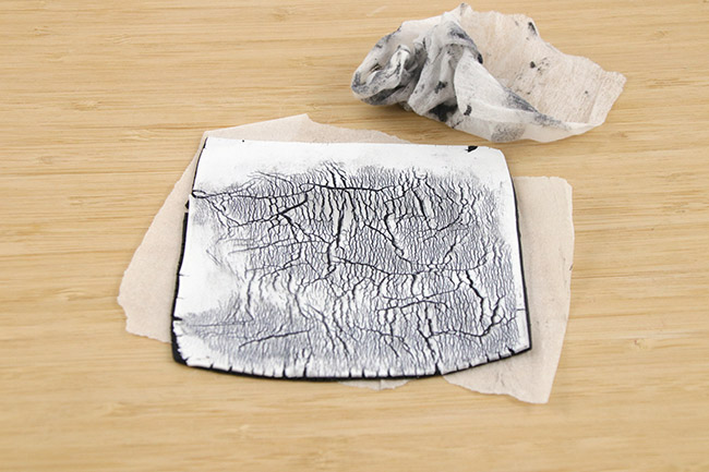 Boucles d'oreilles polymère raku et gingko : Etape 5