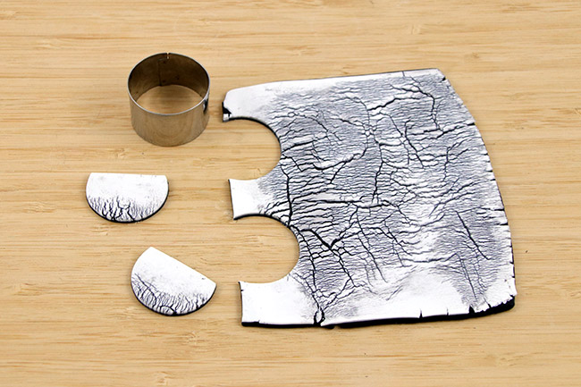 Boucles d'oreilles polymère raku et gingko : Etape 7