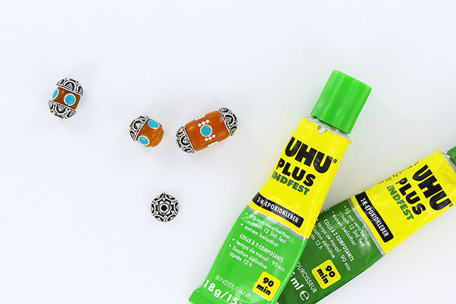 Collier perles cloisonnées en pâte polymère imitation faux ambre : Etape 12