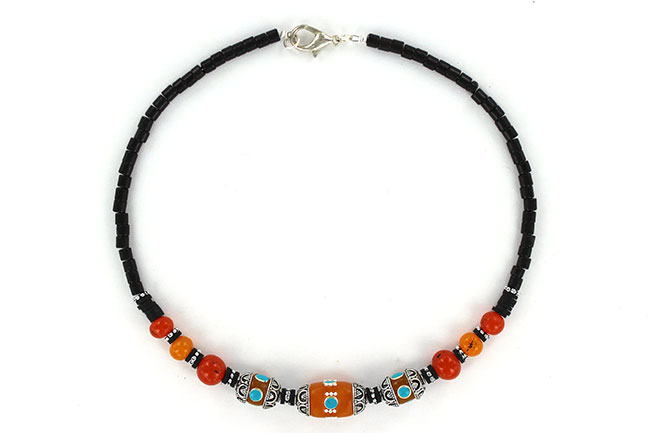 Collier perles cloisonnées en pâte polymère imitation faux ambre : Etape 15