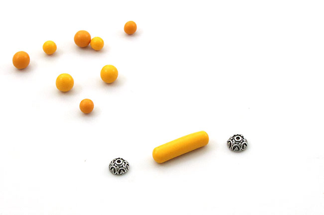 Collier perles cloisonnées en pâte polymère imitation faux ambre : Etape 5