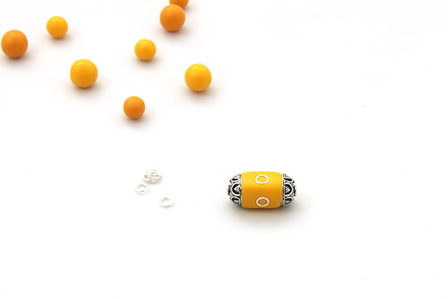 Collier perles cloisonnées en pâte polymère imitation faux ambre : Etape 6