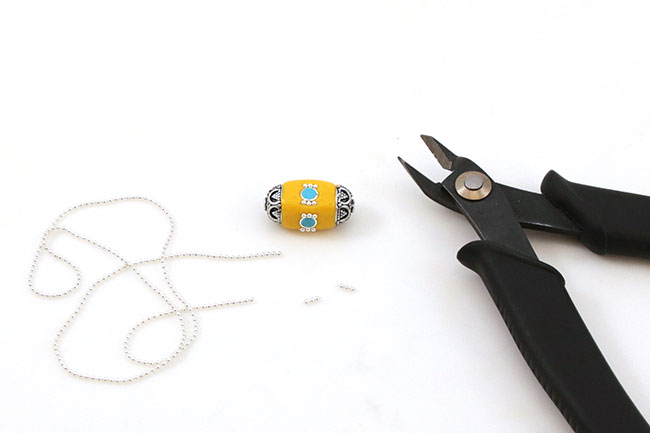 Collier perles cloisonnées en pâte polymère imitation faux ambre : Etape 8