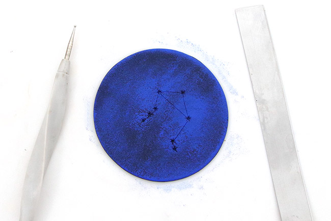 Coupelle constellation en pâte polymère : Etape 3