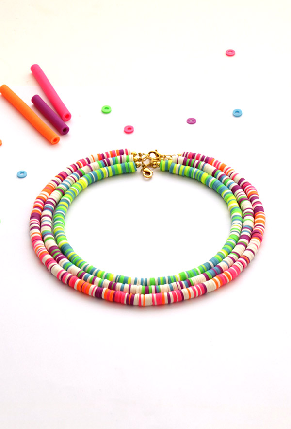 Schéma Perles Heishi en pâte polymère Fimo néon