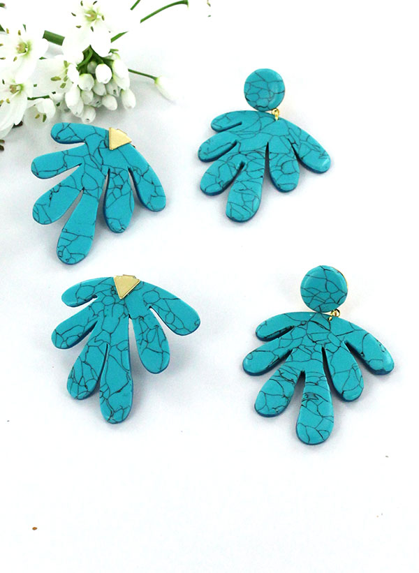 Schéma imitation pierre turquoise en pâte polymère