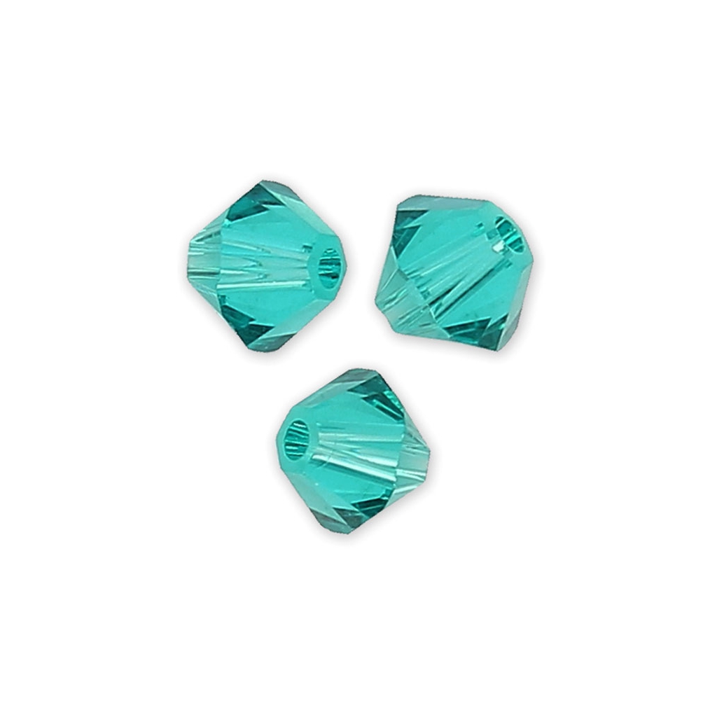 100 Perles Toupies 3mm Blue Zircon Preciosa - Lot De 100 (Neuf)