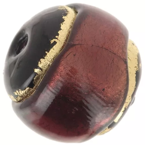 Ronde Murano 8 mm cerclée d'or Amethyst x1