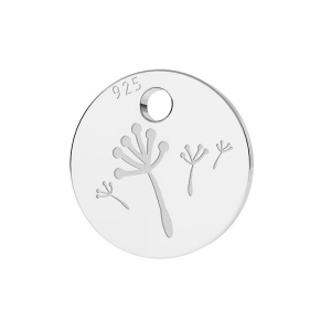 Breloque petite médaille pissenlit 7 mm en Argent 925 x1