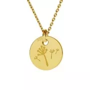 Breloque petite médaille pissenlit 7 mm en Argent 925 x1