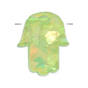 Main de Fatma percée de part en part 14 mm imitation Opale Vert