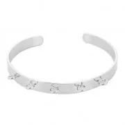 Bracelet manchette Eco en laiton 5 anneaux à personnaliser 6,2x160 mm argenté
