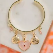 Bracelet manchette Eco en laiton 5 anneaux à personnaliser 6,2x160 mm argenté