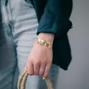 Bracelet manchette Eco en laiton 5 anneaux à personnaliser 6,2x160 mm argenté