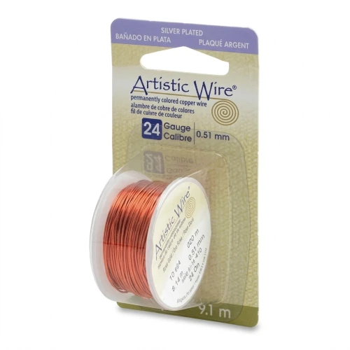 Fil de cuivre Artistic Wire 0.51 mm - Pêche x9.1m