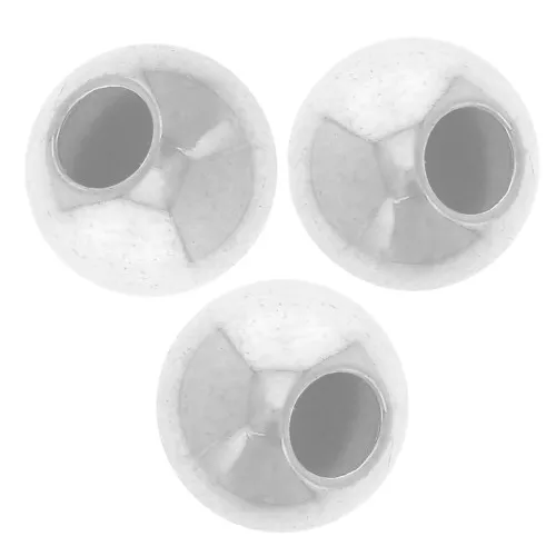 Perles rondes 8 mm avec un trou de 3 mm en Argent 925 x5