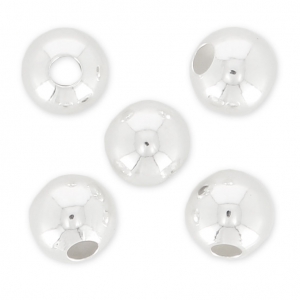Perles rondes - Fabrication européenne - 6 mm en Argent 925 x10