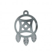 Pendentif attrape-rêve en plexiglas 30x19.5 mm Gris x1|raw }}