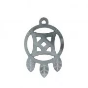 Pendentif attrape-rêve en plexiglas 30x19.5 mm Gris x1