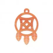 Pendentif attrape-rêve en plexiglas 30x19.5 mm Orange x1