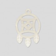 Pendentif attrape-rêve en plexiglas 30x19.5 mm Blanc x1|raw }}