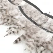 Ruban de plumes pour la customisation et création DIY - 8-12 cm - Noir/Blanc x1m