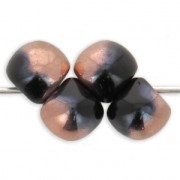 Perles en verre Mushroom beads  6 mm Jet Capri Gold x50|raw }}