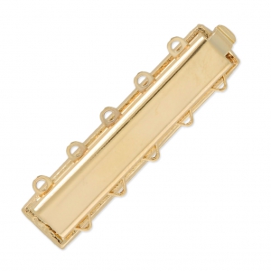 Fermoir 5 rangs à clipser 8x34.5 mm doré x1