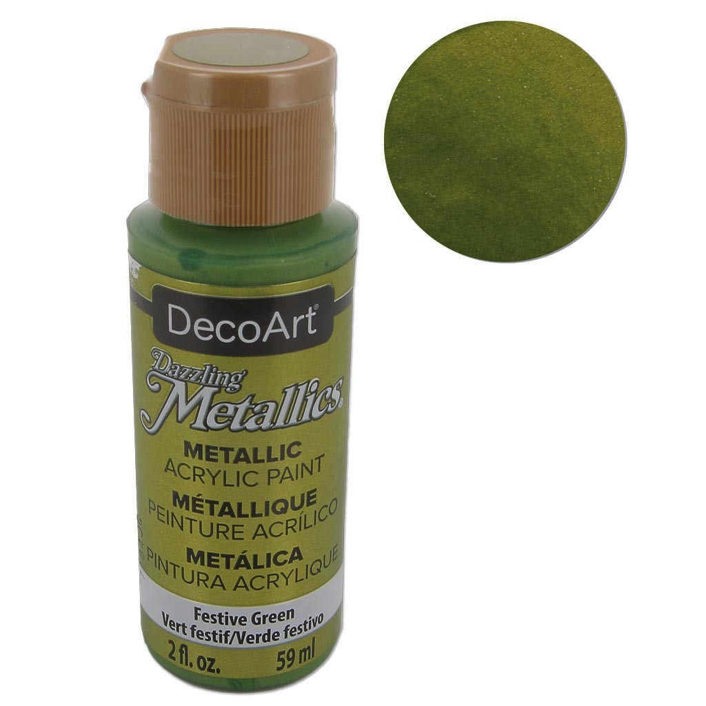 DecoArt Dazzling Metallics Acrylfarbe – 59 Ml Rotgold, Hochglänzend & Extrem Deckend