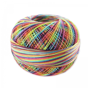 Fil de coton Lizbeth taille 80 Rainbow Splash n°184 x168m