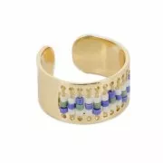 Bague éco spécial tissage de perles Miyuki pour des créations DIY 20x10 mm doré