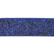 Ruban fantaisie pailleté imitation cuir 10 mm Dark Blue Glitter x1.2m