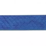 Ruban fantaisie effet reptile en matière synthétique 10 mm Blue Métallisé x1.2m