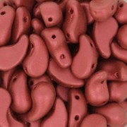 Perles en verre tchèque 2 trous Zoliduo® Left 5x8mm Red Metallic Mat x20|raw }}