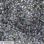 Miyuki Quarter Tila Beads 5x1.2x1.9 mm QTL-2002 - Mat Metallic Silver Gray x10g