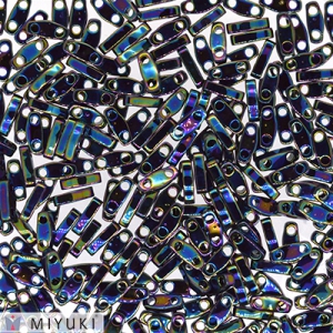 Miyuki Quarter Tila Beads 5x1.2x1.9 mm QTL-455 Variegated Blue Iris Metallic x10g