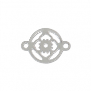 Intercalaire 2 anneaux fleur 11.5x8 mm en Acier inox 304 x1