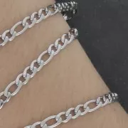 Chaîne maille figaro (1x3) 3.8 mm en Acier inoxydable x1m