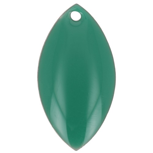 Navettes en métal et résine époxy 19x10 mm - Vert emeraude x8