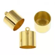 Embouts cylindriques 15x12 mm pour cordon 11 mm doré x4